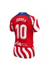 Fotbalové Dres Atletico Madrid Angel Correa #10 Dámské Domácí Oblečení 2022-23 Krátký Rukáv